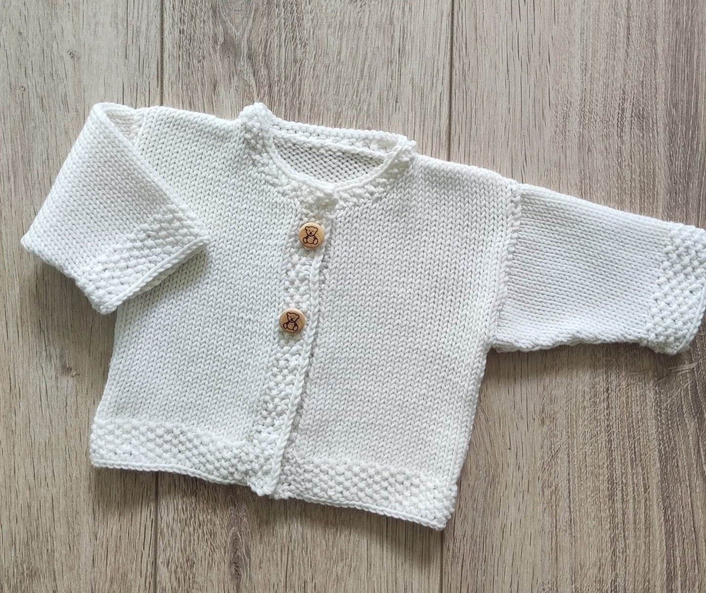 Gilet Enfant Tricoté Main Gris/bleu Asymétrique - Taille 3/4 Ans, Acrylique, Neuf Sans étiquettes