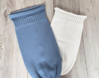 Bozzolo di nascita, calza fasciante in lana merino