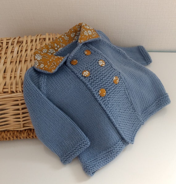 Baby Layette Set in Blue Merino Wool: Double-breasted Jacket, Hat and  Booties Associated With Liberty Capel -  Canada