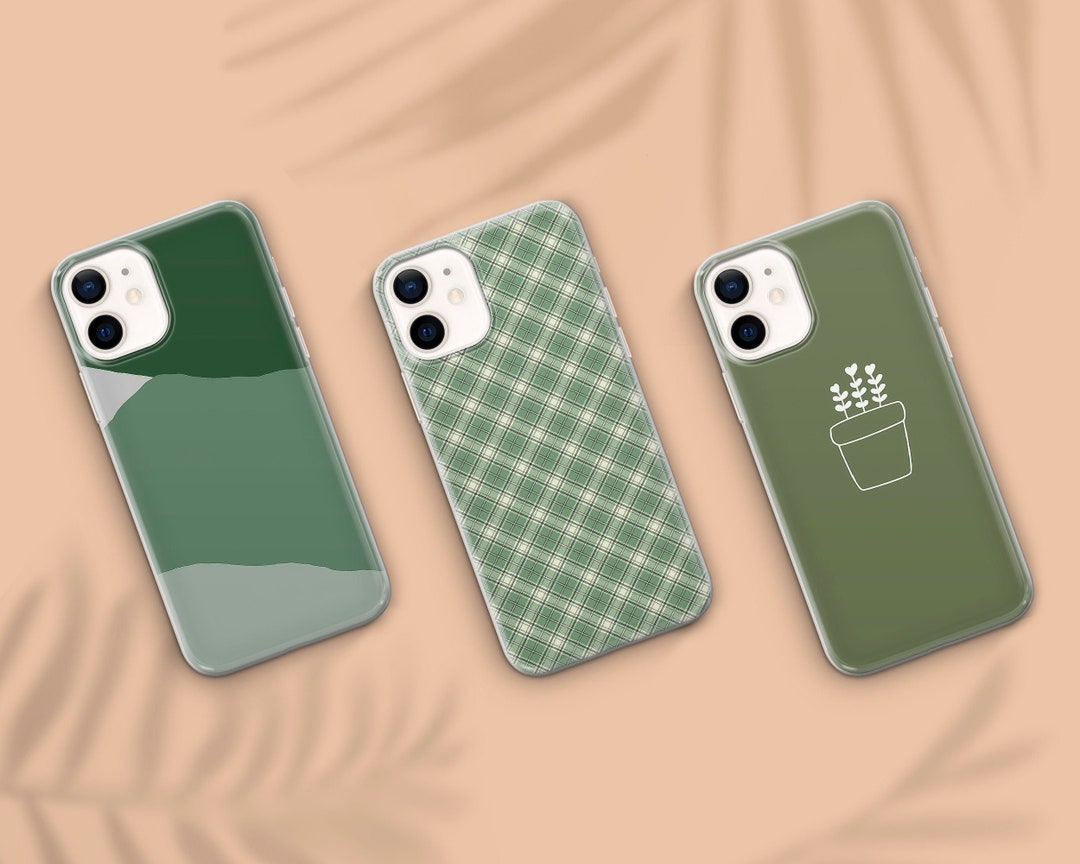 Sage Green Phone Case Argyle Minimalist Cover Fit for iPhone 13 Pro, 12