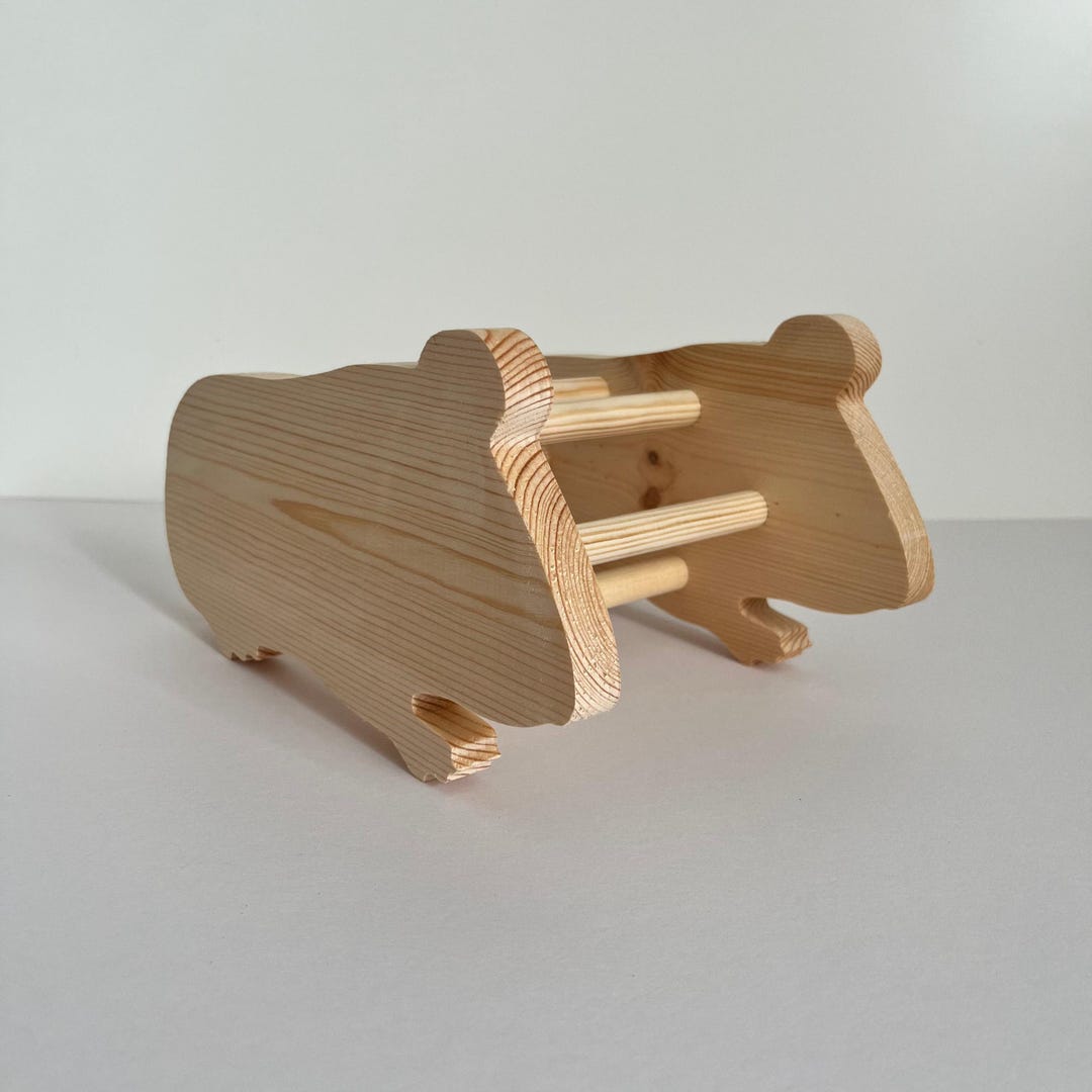 Image showcasing Guinea Pig Hay Stand | Wooden Hay Feeder for Rabbits, Guinea Pigs and ...