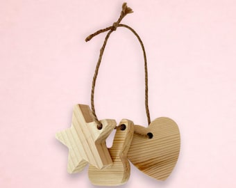 Knabbelspeelgoed met hartje, ster en konijn | Houten speelgoed voor konijnen, cavia's en kleine dieren