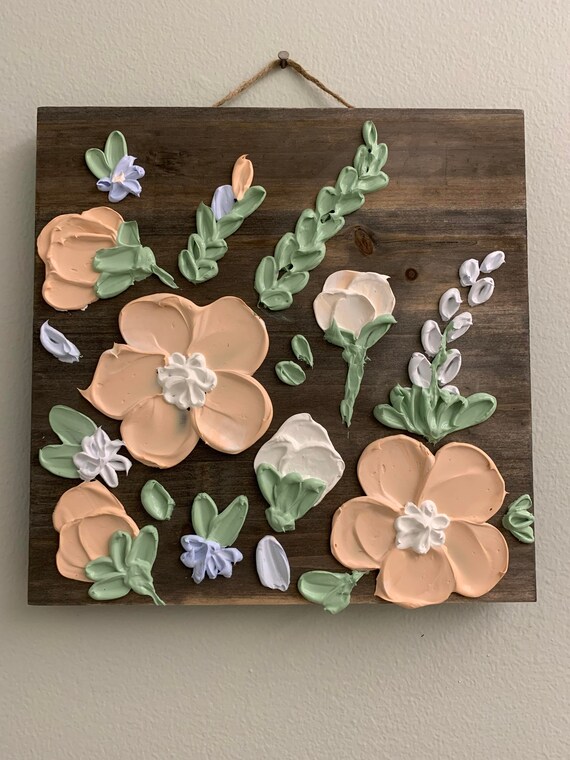 Flowers Painting Custom Wood Flower Painting Plant Mom Gift Etsy