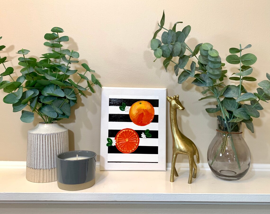 Oranges Wall Art Oranges Painting Fruit Decor New Apartment Etsy