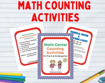 Math Activities for Kindergarten, Counting & Number Activities, Kindergarten, Pre-K, Homeschool Resources, Printable Kids Math Materials