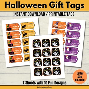 Printable Happy Halloween Gift Tags, Fun Halloween Gift Tags, Halloween Treat Bag Tags, Halloween Party Favor Tags, Halloween Goodie Bag Tag