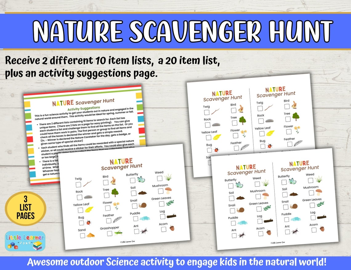 Nature Scavenger Hunt for Kids Nature Scavenger Hunt Printable