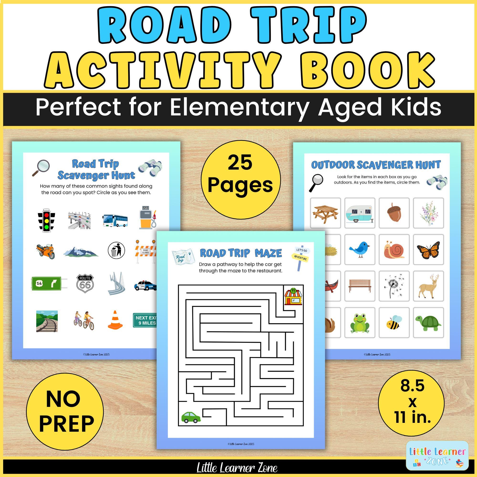 Kids Road Trip Games, Road Trip Activity Book Printable, Kids Travel ...