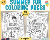 Summer Coloring Pages Printable Summer Coloring Book for Preschool Kindergarten 1st Grade Summer Coloring Sheets End of School Year Activity