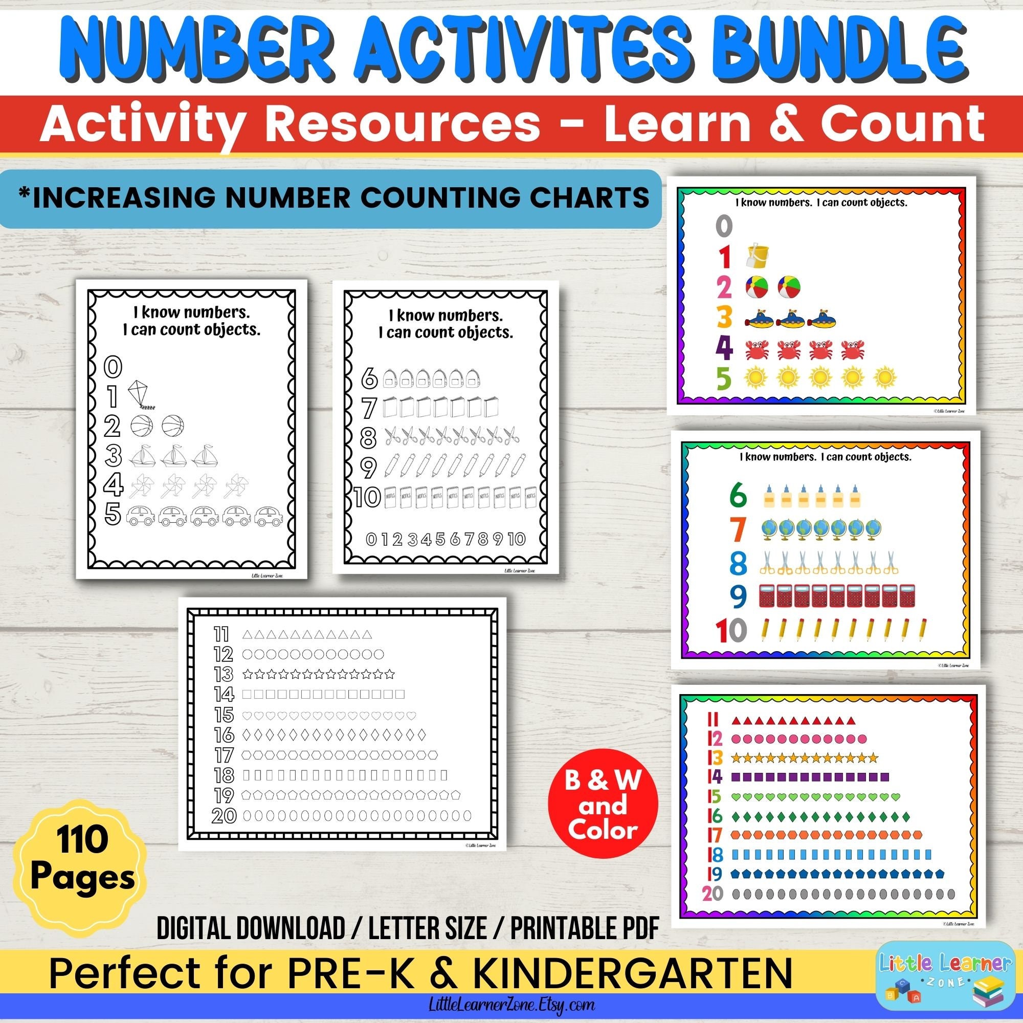 Kindergarten Math Printables, Number Activity Resources, Counting ...