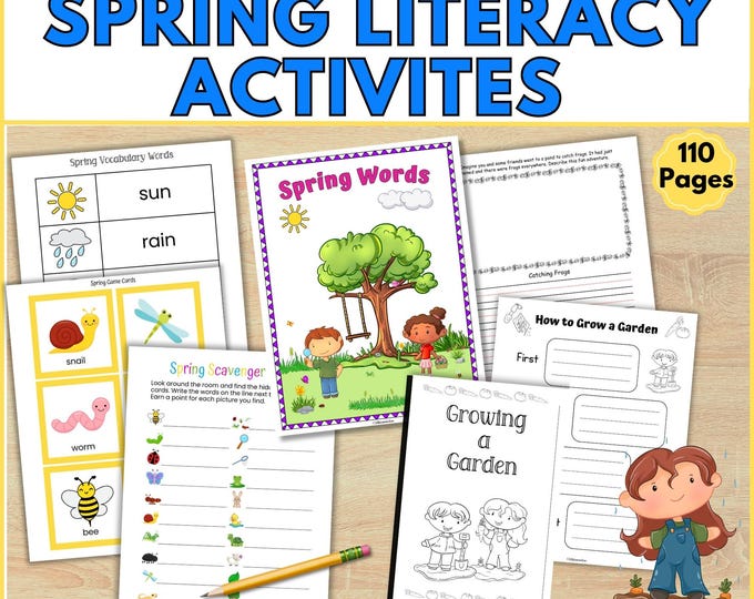 Kindergarten Worksheets. Math and Literacy Worksheets With Spring Theme ...