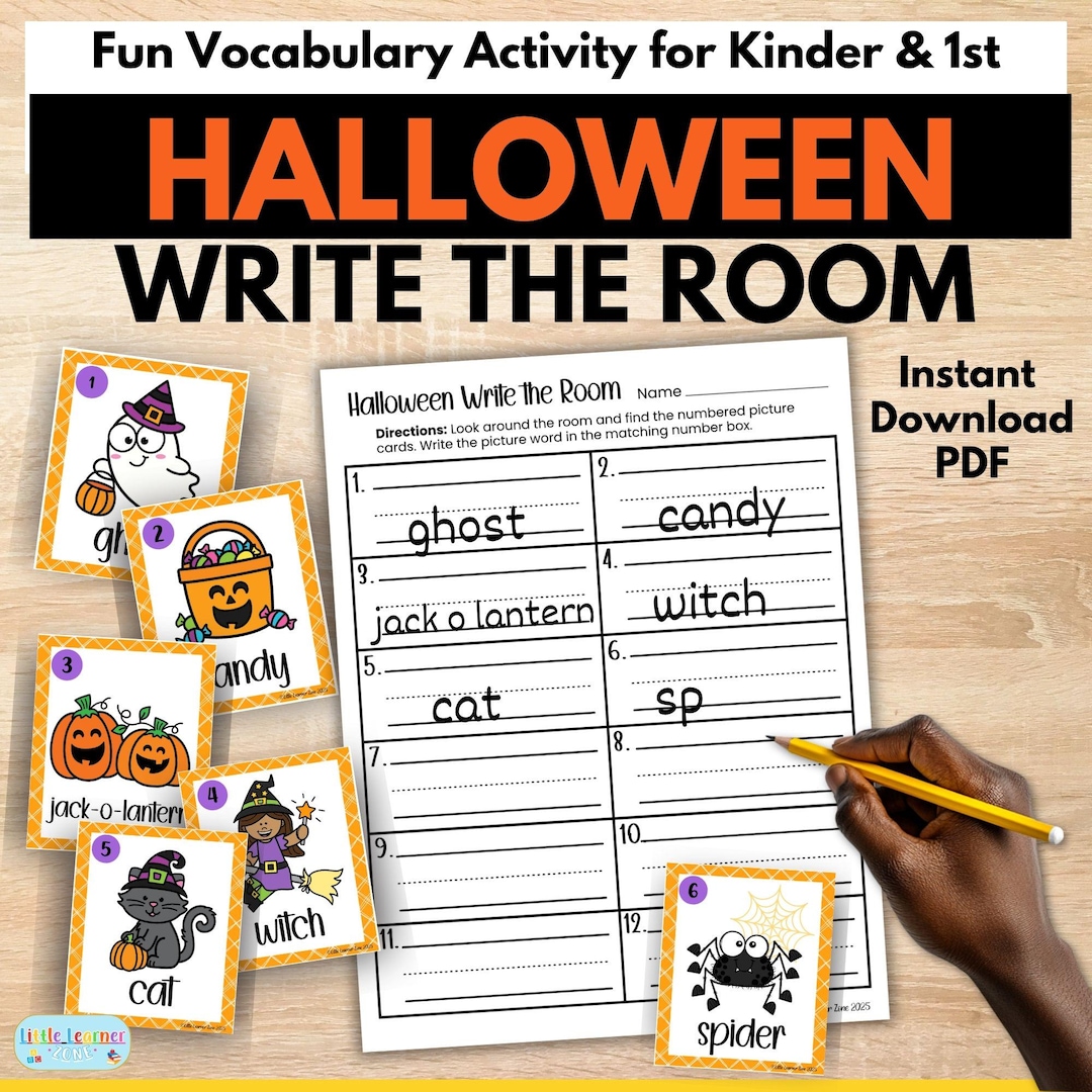 Halloween Write the Room Printable Halloween Activity for Kindergarten ...