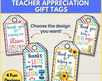 Teacher Appreciation Gift Tags, Teacher Gift Tag Printable, Teacher Appreciation Week Gift Tag, End of School Year Teacher Gift Tag