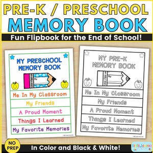 Preschool Memory Book, Pre-K End of Year Memory Book, End of Year Preschool Memory Book, End of Year Preschool Activity,  Preschool Keepsake