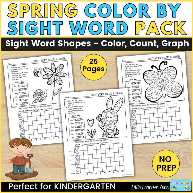 Spring Sight Word Color by Code Activities, Color by Sight Word ...