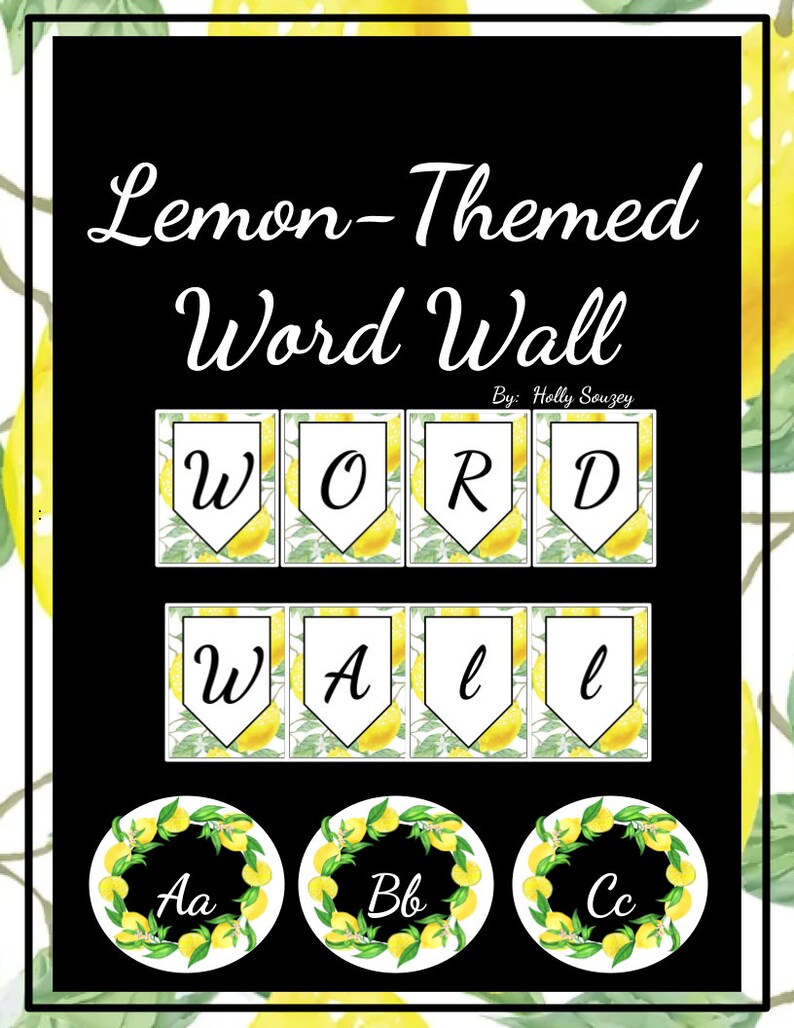 Lemon Theme Classroom Decorbundle Etsy