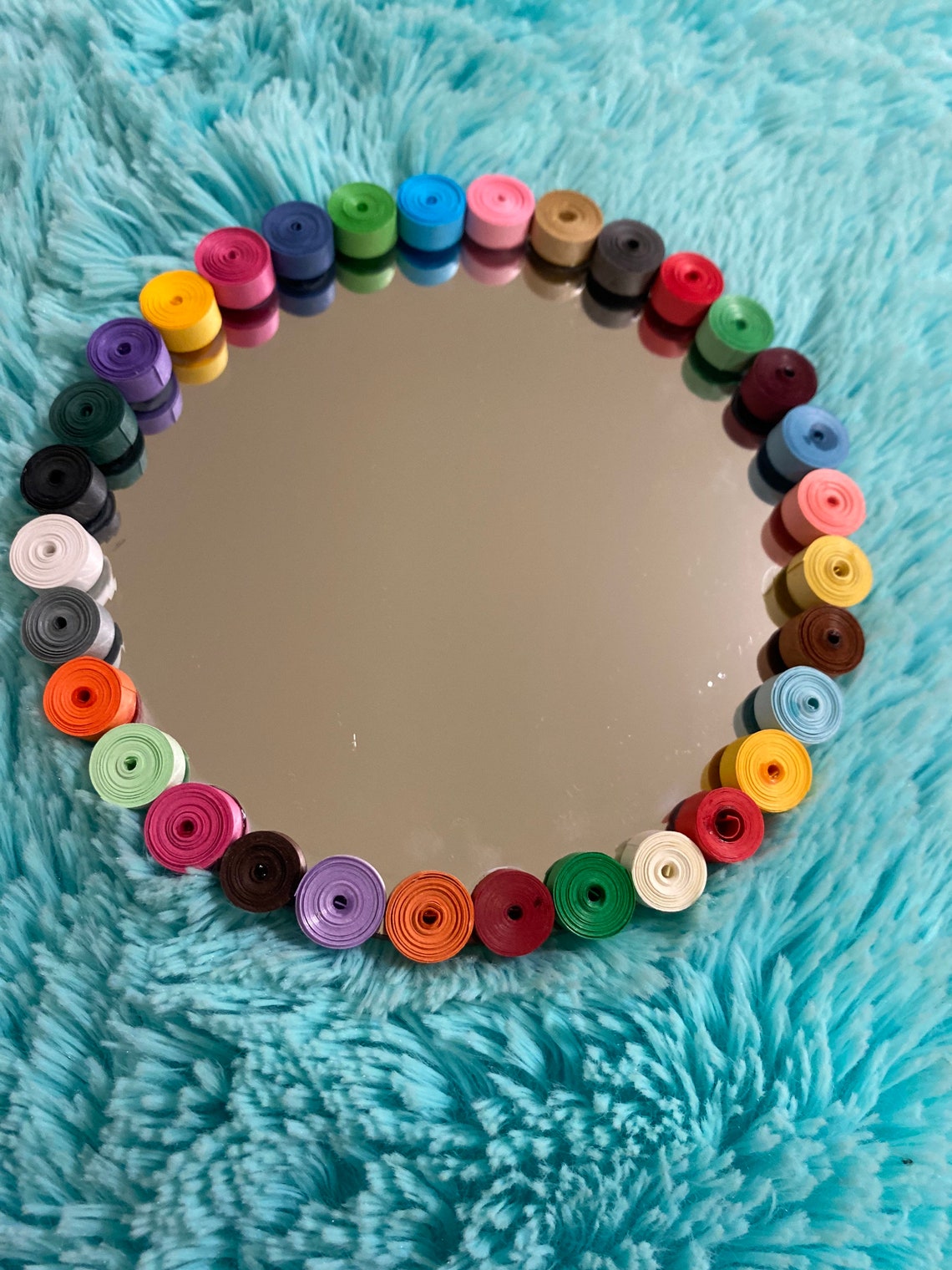 Decorative mirror with quilled edging Etsy