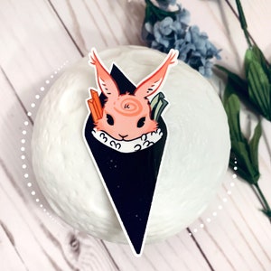Handroll Sushi Häschen Sticker | süßer koreanischer japanischer Aufkleber | Rosa Hase | wasserfester Laptop Aufkleber Vinyl