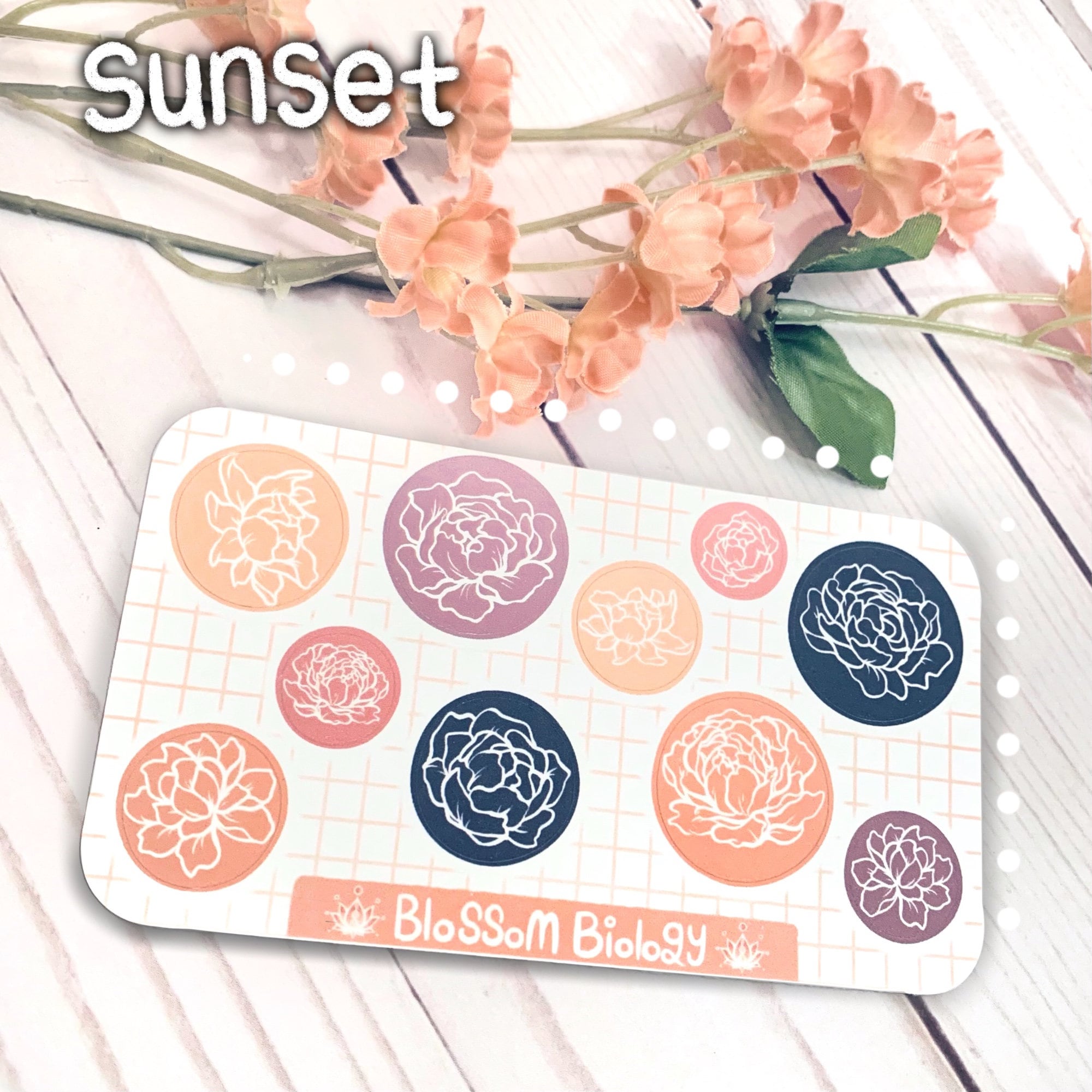 Circle Pastel Flower Sticker Sheet | Journaling Stickers for Planners ...