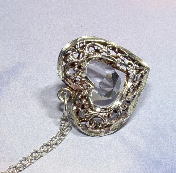 Sterling Silver Scrollwork Open Center Puffed Hea… - image 4