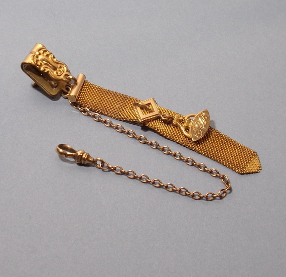 1903 – 1910 Signet Watch Chain, Mesh Belt and Buc… - image 1