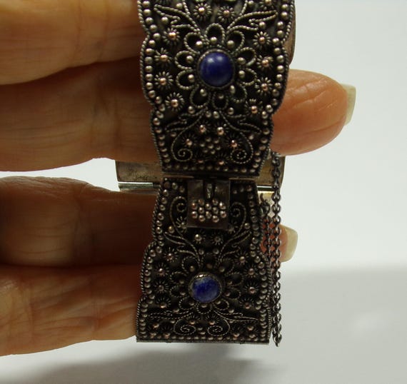 Antique Hinged Panel Bracelet Featuring Fine Gran… - image 7
