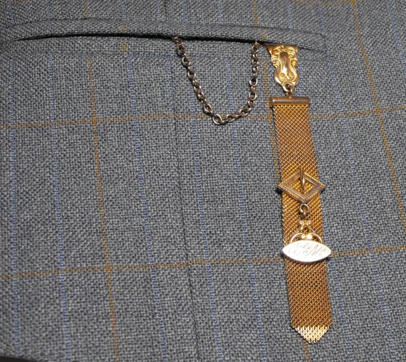 1903 – 1910 Signet Watch Chain, Mesh Belt and Buc… - image 2
