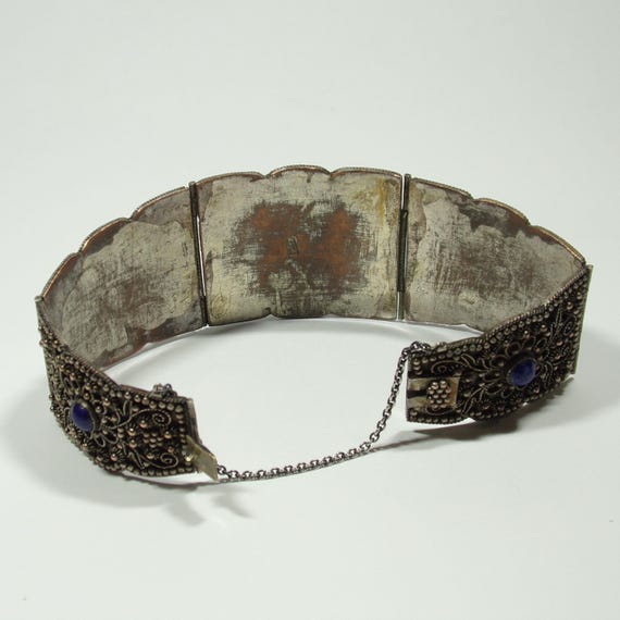 Antique Hinged Panel Bracelet Featuring Fine Gran… - image 11
