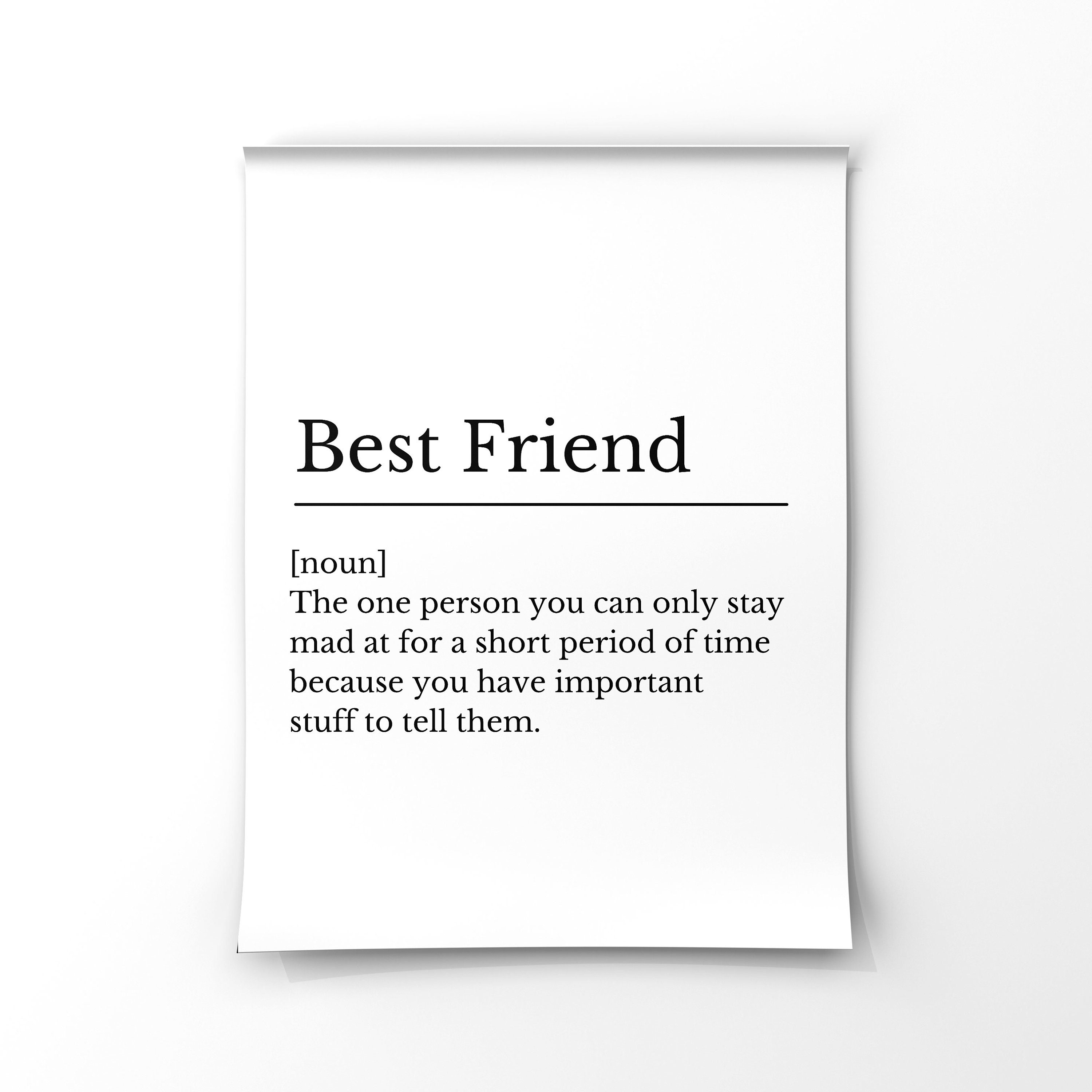 Best friend printable best friend definition Digital Etsy