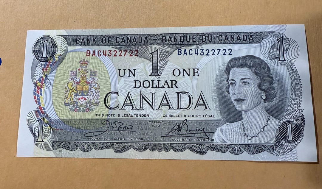 Canadian 1973 1 Dollar Bill