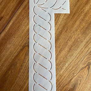 Twisted rope corner border stencil 3&quot;wide