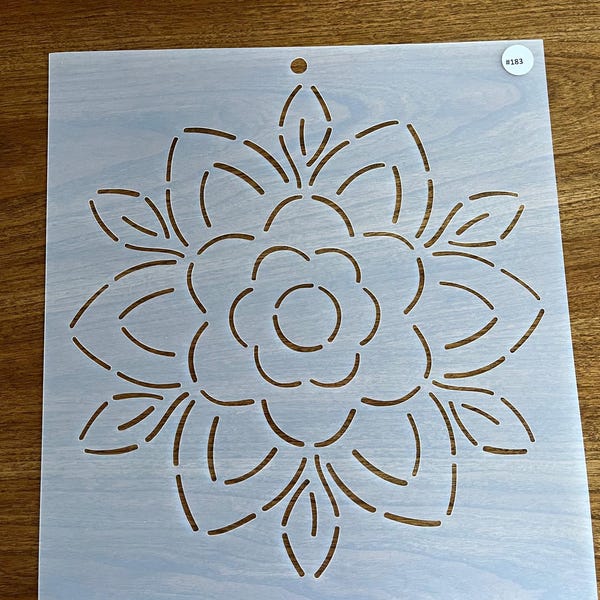 Flower Block Stencil 10"