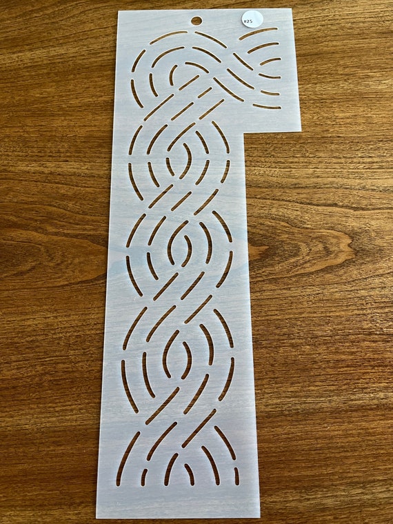 Double Interlocking Cable Corner Border Stencil 3 - Etsy