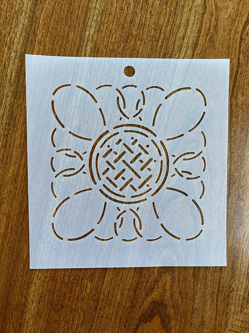 Miniature Stencil Block Loops and Circle With Crosshatch 51/4 Etsy