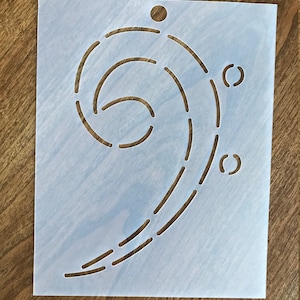 Bass clef stencil 4&quot;x5-1/2&quot;