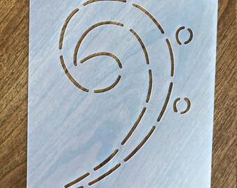 Bass clef stencil 4"x5-1/2"