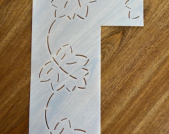 Maple leaf corner border stencil 4.25"