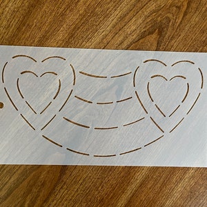 Plantilla de borde de doble corazón 5-1/2&quot; x 11-1/2&quot;