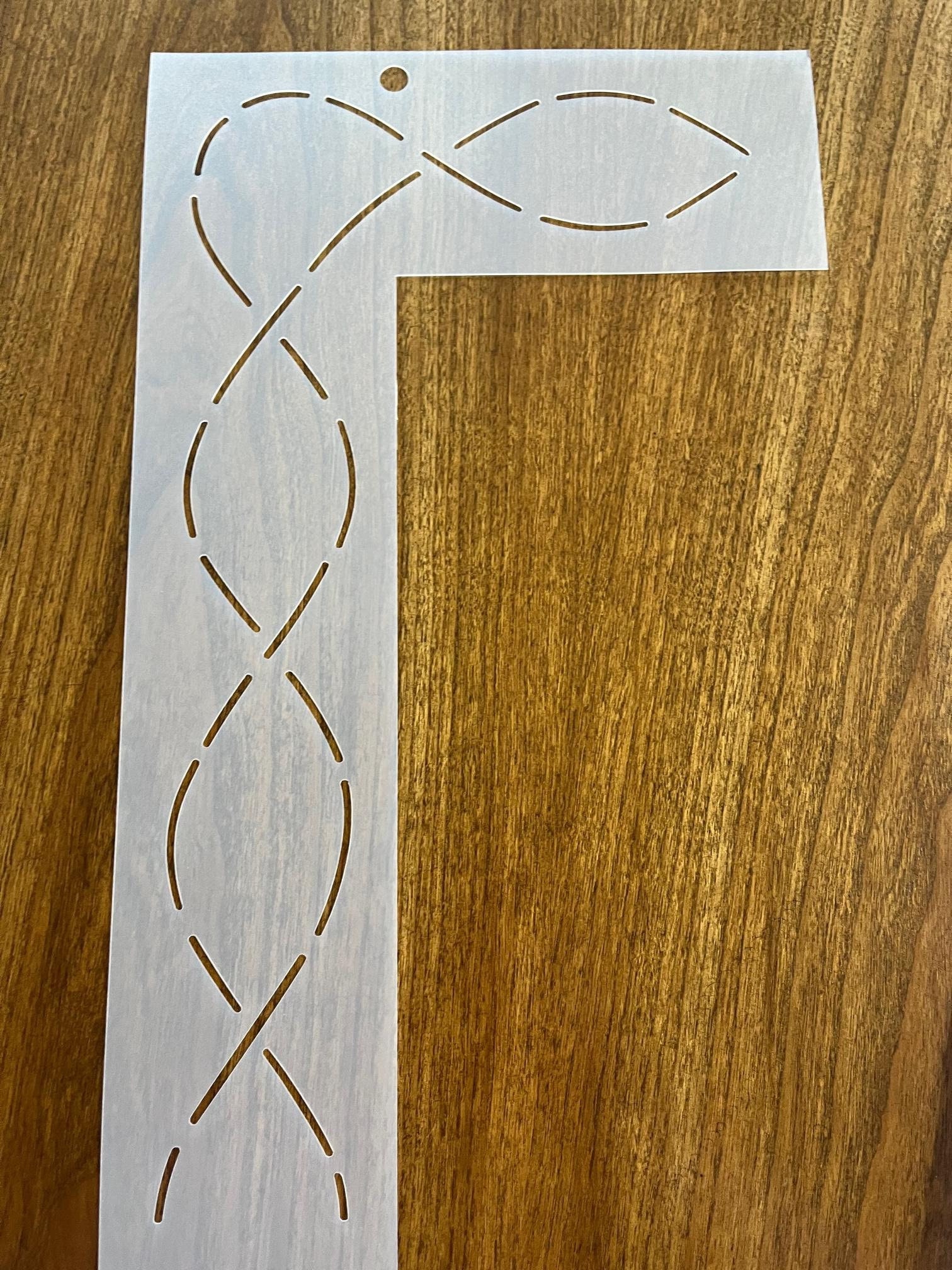 Threadbare Border Interlocking Threads Corner Border Stencil 2