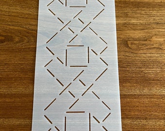 Square flower border stencil 5-1/4"x16"