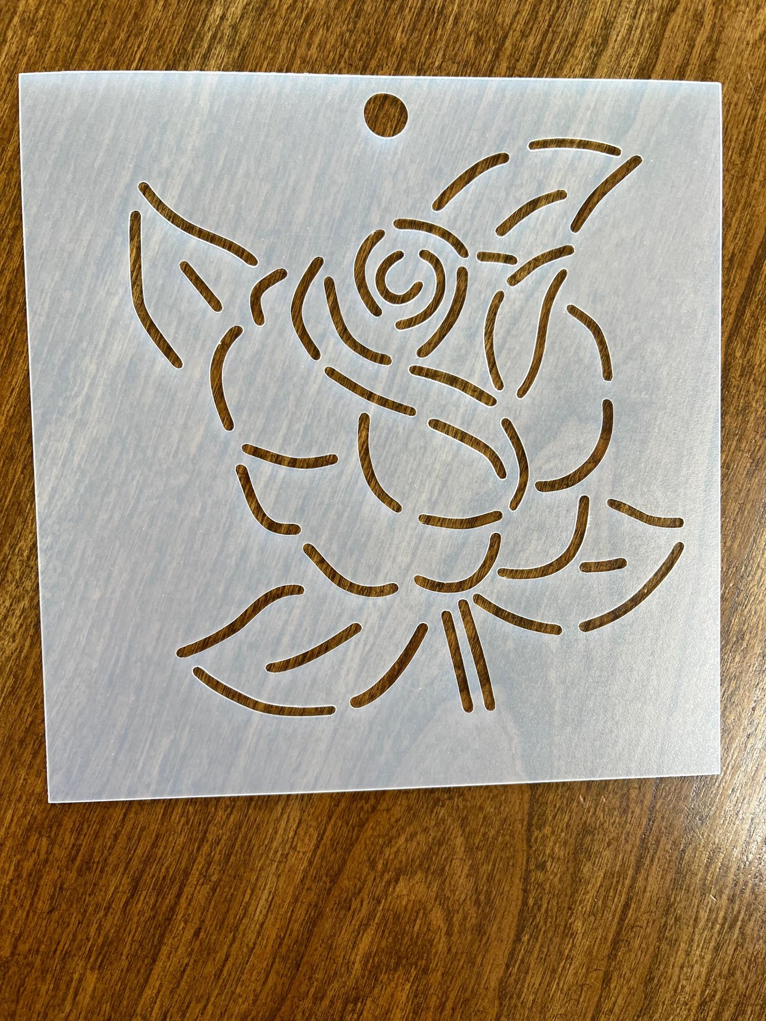 Rose Stencil 5" - Etsy