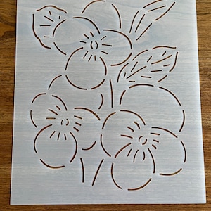 Trio of pansies Stencil 7&quot;x9&quot;