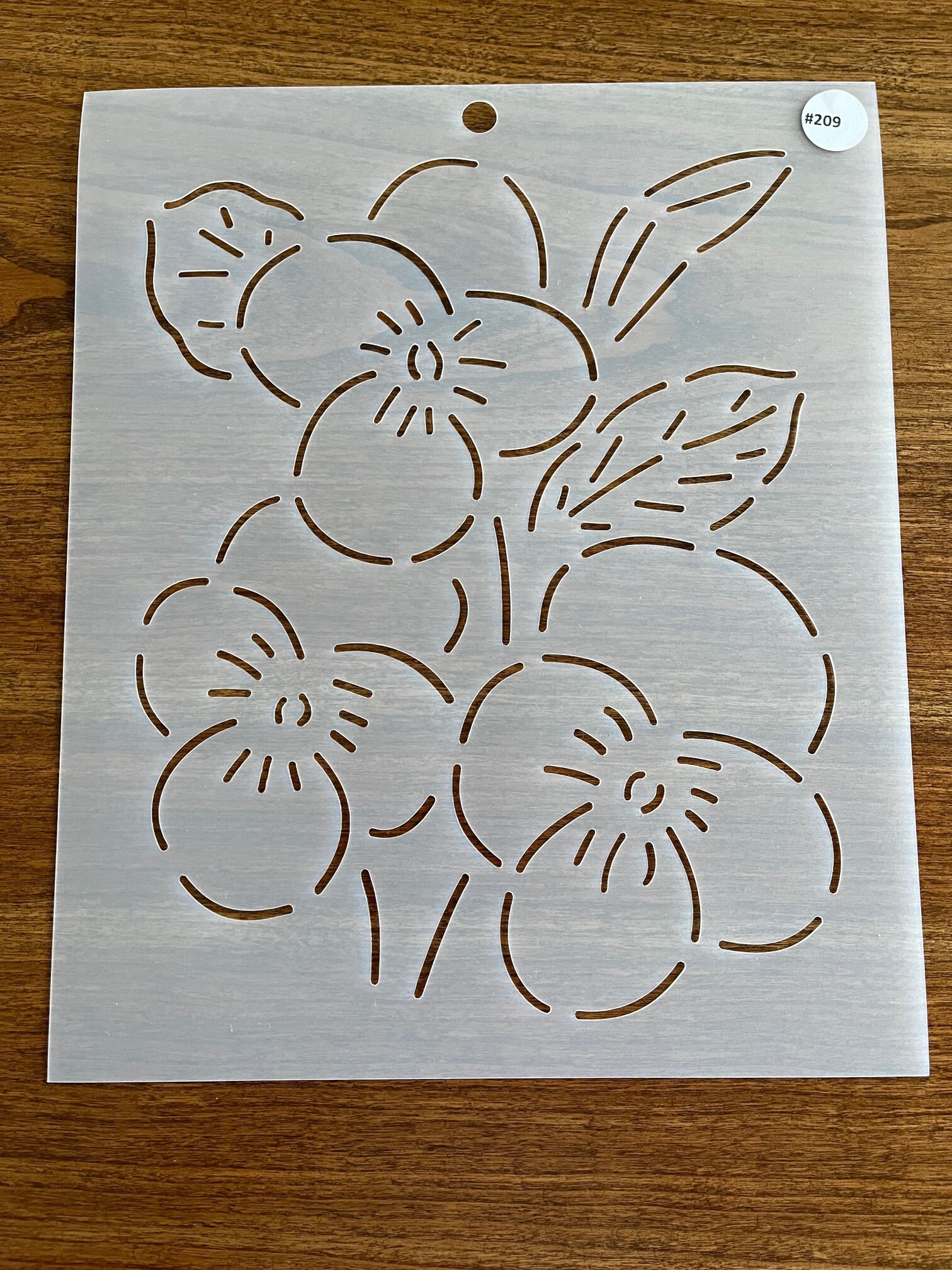 パンジー 3 枚セット ステンシル 7