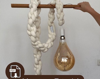 DIY Riesen Makramee Pendelleuchte Anleitung (PDF-Muster)