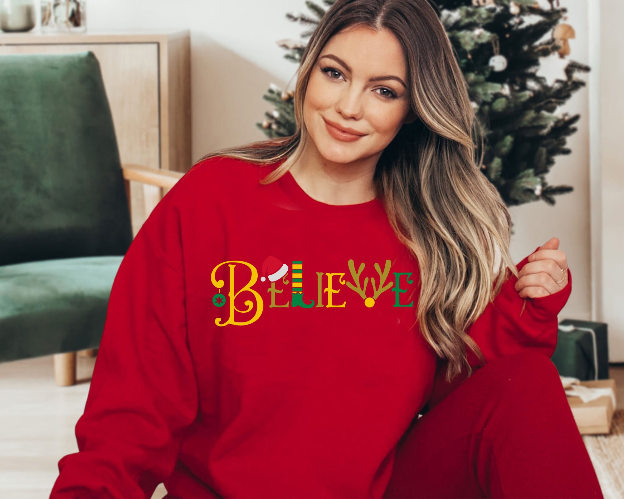 Discover Believe Christmas Sweatshirt, Christmas Sweater, Christmas Family Sweatshirt, Comfort Colors Sweatshirt, Pajamas, Christmas Family Party