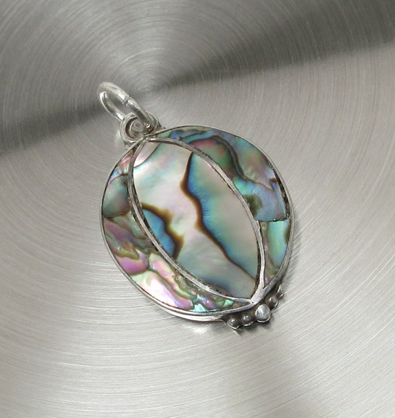 Vintage TAXCO ICM 925 Sterling Silver Abalone Inla