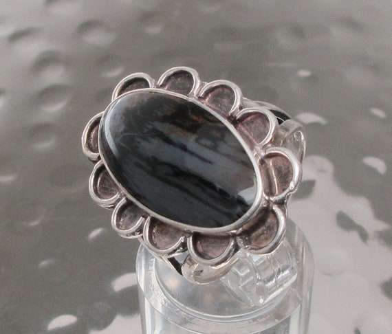 Solid 925 Sterling Silver Multi Color Striped Gem… - image 1