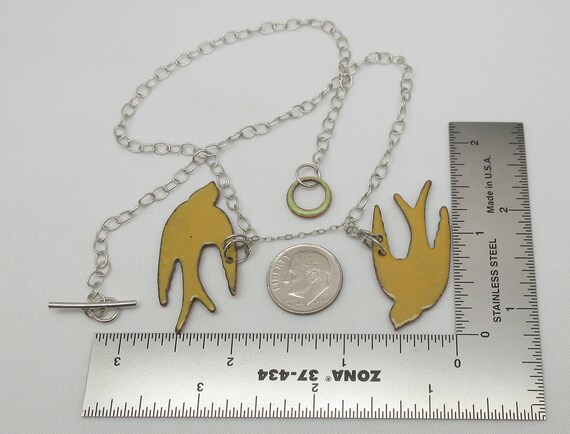 17" Solid 925 Sterling Silver/Copper Ceramic Flyi… - image 7