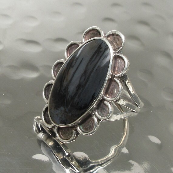 Solid 925 Sterling Silver Multi Color Striped Gem… - image 2