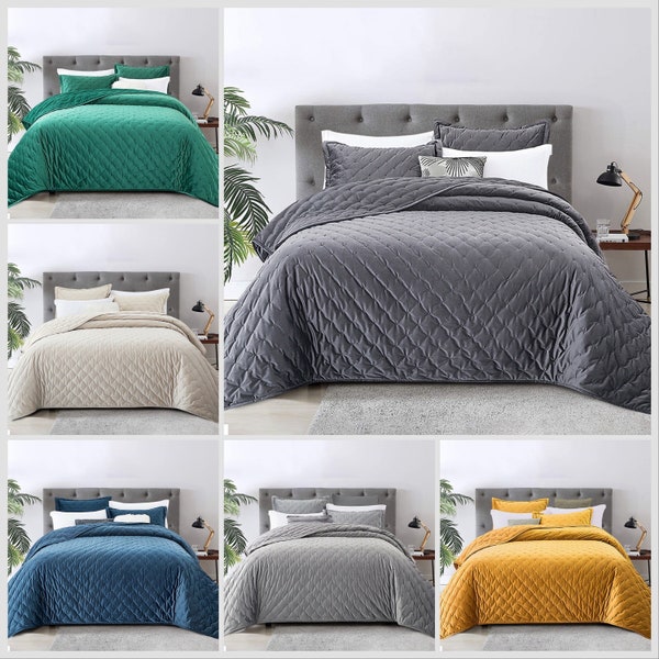 Quilted Bedspread Etsy UK